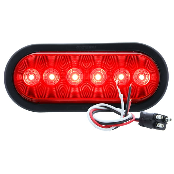 Poison Spyder 41-04-051 Single 4" Clear/Red LED Taillight w/ Grommet & Wiring